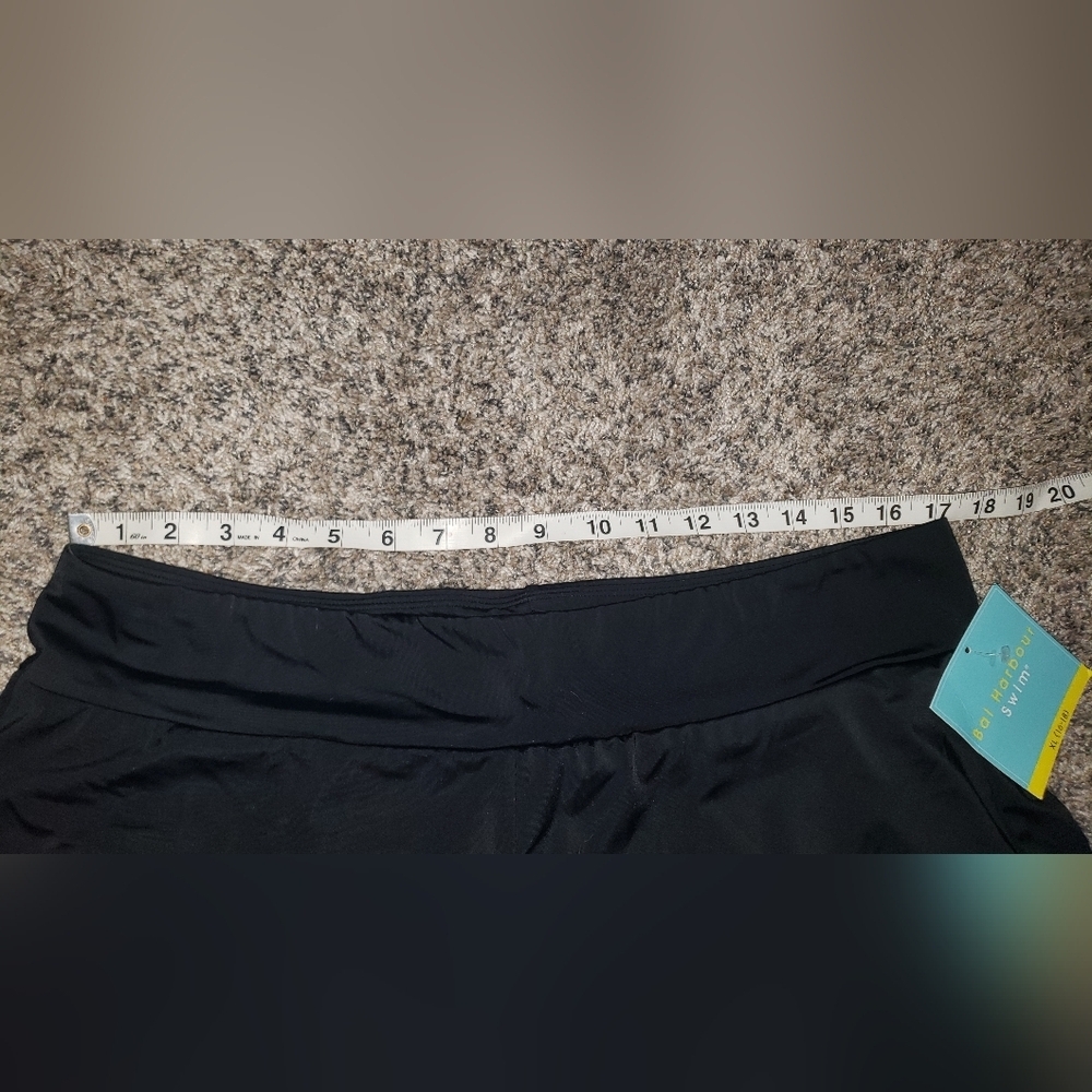 NWT Bal Harbour| Women's Black Swim Shorts with Attached Bikini Bottom - Picture 2 of 8
